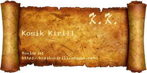 Kosik Kirill névjegykártya